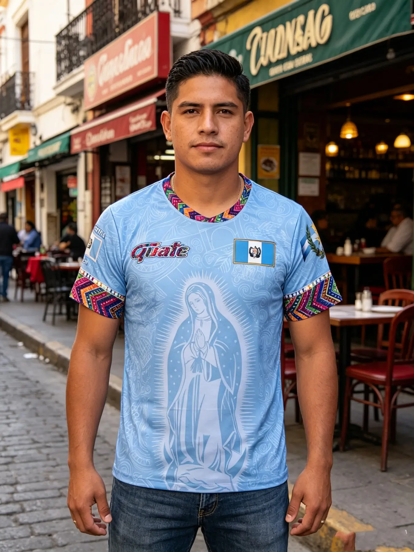 Guatemala Soccer Lightweight Jersey Sky Blue, Comfortable Breathable Sportswear, Sports Clothing, Casual Fashion Essential, All over Print Design, Sports Top, Soccer Jersey Shirt, Soccer Jerseys
