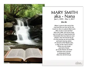 Personalized Memorial Prayer Cards FPC1020EN 2.5" x 4.25" High-Quality Satin Card Stock Optional Lamination for Wake Services Customizable with Name and Optional Lamination for Durability