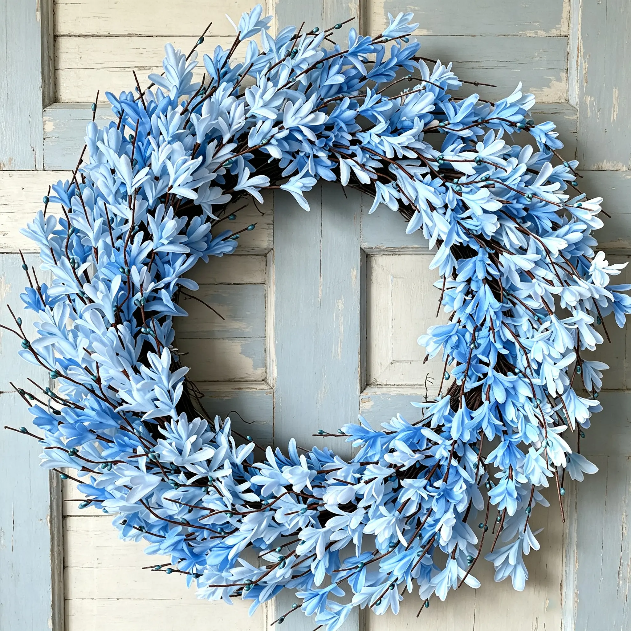Bibelot 22inch Artificial Forsythia Flower Wreaths  Summer Wreath Silk Leaves Wreath for Front Door Wreaths Porch Farmhouse Patio Garden Home Decor Decorative Props Wall Hanging Ornament graduation leis graduation decorations 2026  Metal Gift Wedding