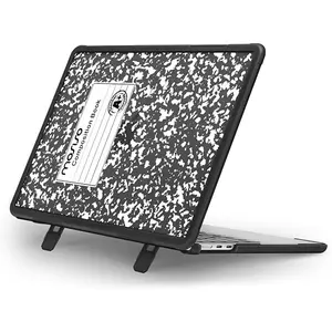 MOSISO Compatible with MacBook Air 13 inch Case 2026-2022 M5 A3449 M4 A3240 M3 A3113 M2 A2681, Composition Book Heavy Duty Shockproof Hard Shell with Fold Kickstand for MacBook Air 13.6 inch, Black