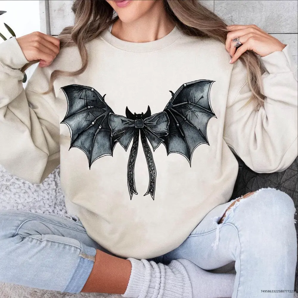 Halloween Bat Gothic Coquette Bow shirt, retro halloween shirt, trending coquette shirt, Gothic shirt, black bow shirt, halloween Bat shirt