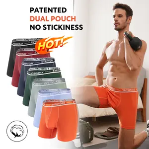 3/7 Counts, Men's Cotton Dual Pouch Everyday Boxer Briefs, Regular Fit Casual Comfy Breathable Bulge Enhancing Shorts for Daily Menswear, Men's Underwear for All Seasons