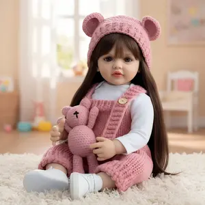 Lovely Reborn Baby Dolls 22 inch 55 cm Realistic Newborn Dolls Girl Vinyl Full Body with Anatomically Correct Lifelike Baby Doll Toy for Kids Age 3 +