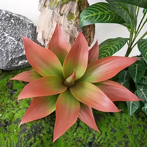 13in Artificial Agave Succulent, UV Resistant Unpotted Fake Plant with Realistic Leaves, Plastic Plants, Low Maintenance Plastic Greenery for Garden, Patio, Office, Commercial Space & Wedding Decor, Durable Lifelike Foliage Ideal for DIY Crafters