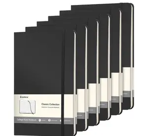 6 Pack Lined Black Journal Notebooks 5.5x8.3