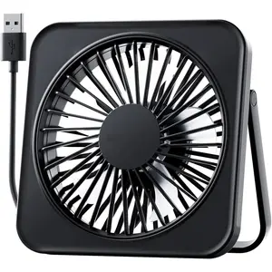 USB Desk Fan, 5 Inch Small Portable Table Desktop Fans with Strong Wind Ultra Quiet 3 Speeds and 180° Tilt Folding, Mini Personal Cooling Essentials For Office Home Bedroom Dorm Kitchen Pink