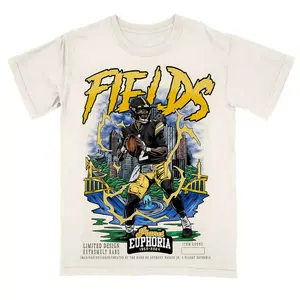 Justin Fields Planet Euphoria Shirt Vintage 90s Football Graphic Tee for Men Women Fans Y2k Streetwear