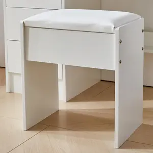 Padded Vanity Stool White For Dressing Table Seat Bedroom Makeup Chair Comfortable