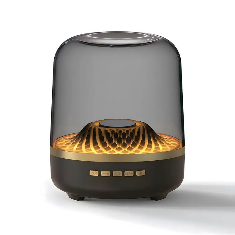 Gifts: 5th Glass Bluetooth Speaker, 3D Surround Sound Subwoofer with Colorful Atmosphere Light, Home High Volume Rechargeable Wireless Smart Party Speaker