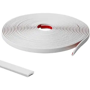 9.8 Ft Peel and Stick Wall Molding Trim, White(Paintable) Self Adhesive Flexible Trim for Wall, Edges, Borders, Window Frames, Backsplash Tiles, Baseboard &  (W:0.4", T:0.1")