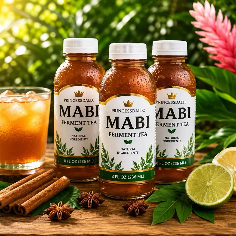 Mabi Fermented Tea – Natural Caribbean Style Drink – 8 fl oz 3 bottles