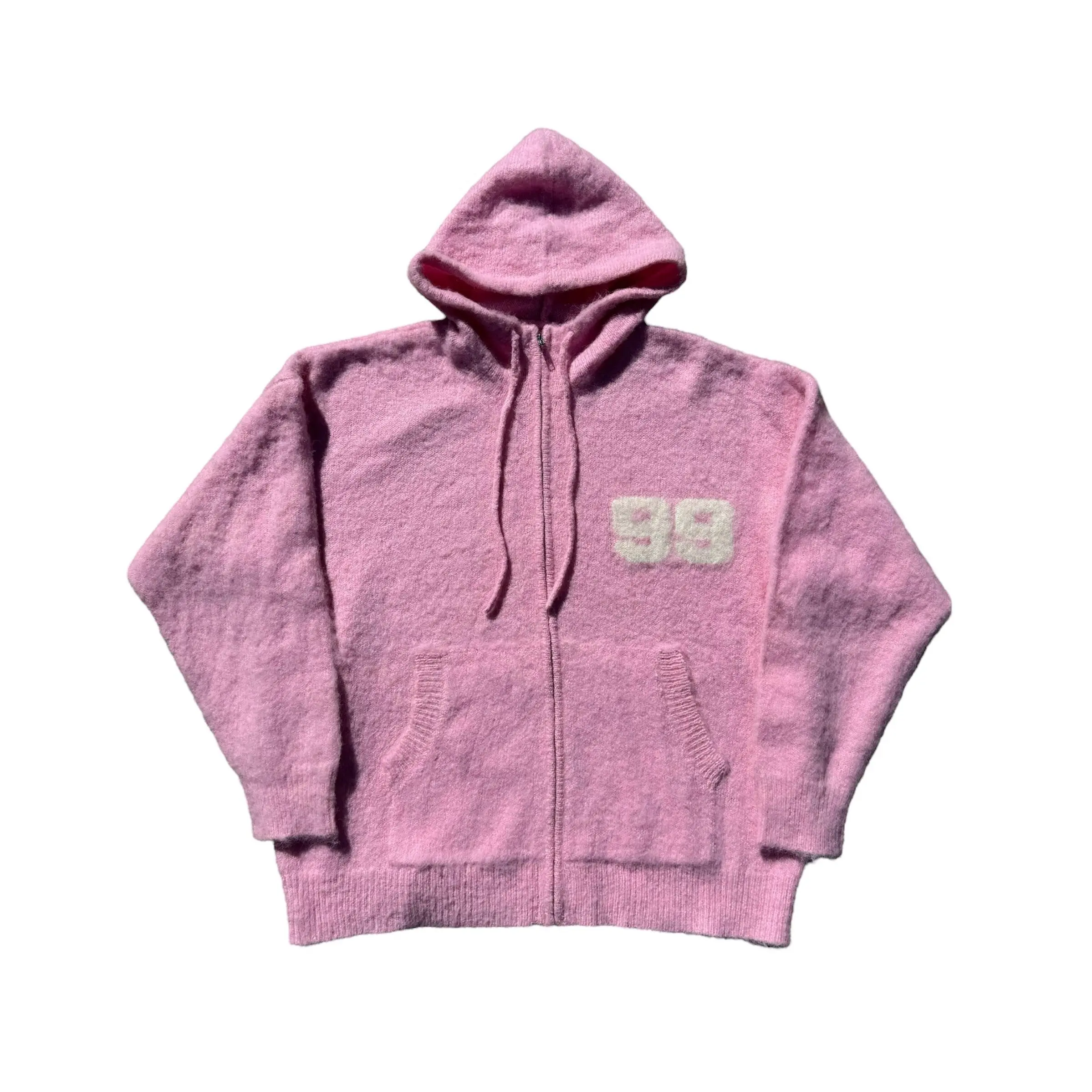 Mohair Zip Up Pink