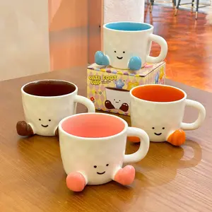 Cute Cartoon Foot Ceramic Coffee Cup, Unique Glazed Design, Durable Heat Resistant Mug, Perfect Birthday Gift & Memorial Present