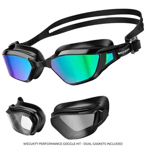 【Vecukty】 Black Swimming Goggles: Pro-Level Anti-Fog & Adjustable, for Men & Women Swimmers