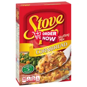 2 Packs Stove Top Cornbread Stuffing Mix, 6 oz Box – Sweet Buttery Flavor, Easy 5-Minute Side Dish, Made with Real Herbs & Spices, Thanksgiving Pantry Staple