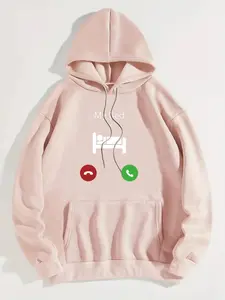 Women's Letter & Bed Print Drop Shoulder Hoodie, Fashion Casual Drawstring Kangaroo Pocket Hooded Sweatshirt for Daily Holiday Outdoor Wear, Women Clothing for Fall & Winter