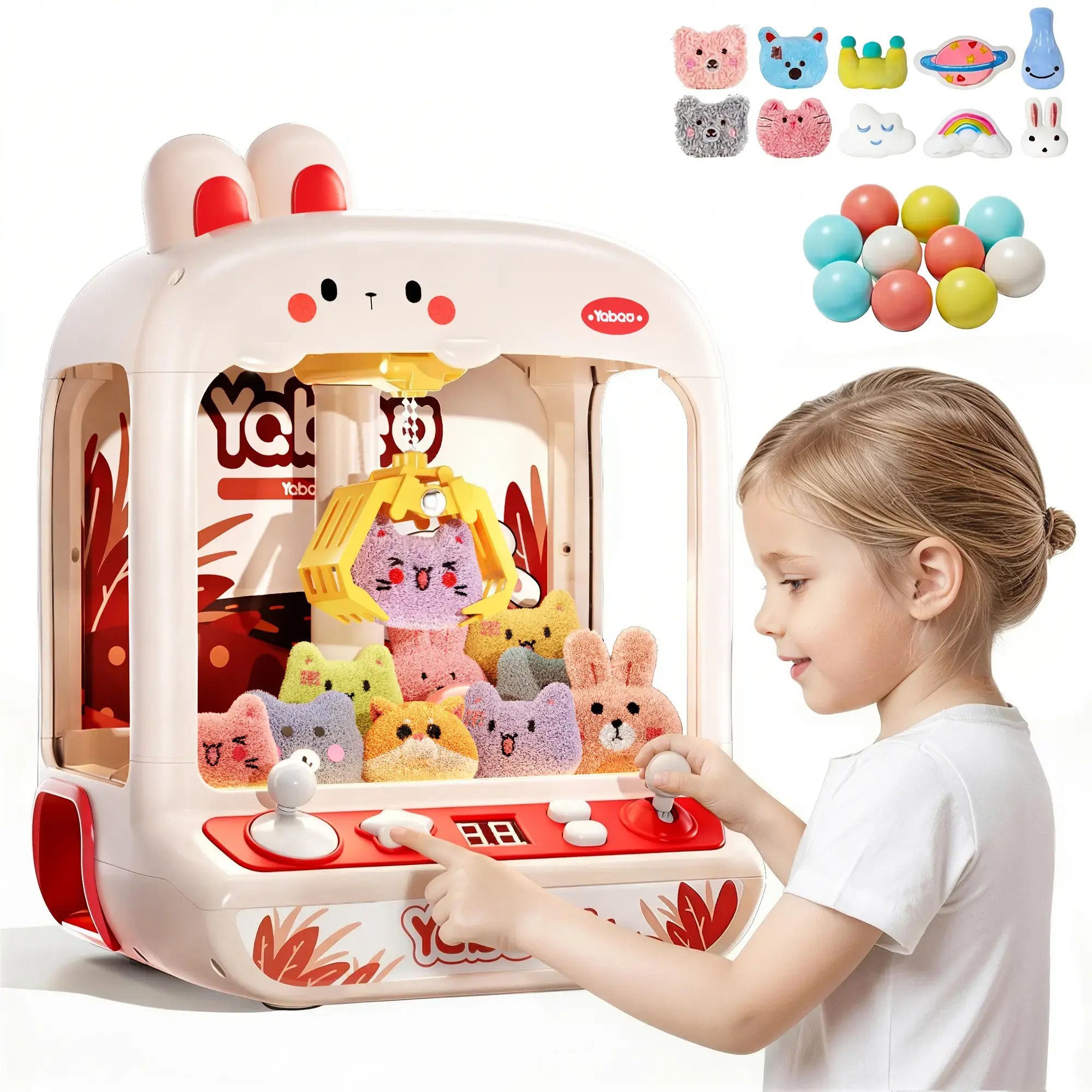 Mini Electronic Claw Machine for Kids, Prize Dispenser Vending Toy with 20 Mini Toys, Fun Gifts & Cool Gifts for Kids for Party Birthdays