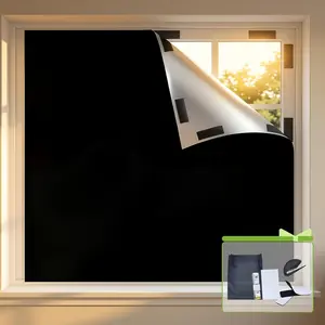 Blackout Curtains for Bedroom,Cuttable Black Out Window Cover Blackout Shades No Drill,Portable Bedroom Blackout Window Curtains Light Blocking Blinds for Skylight Shade,Media Room ,39x57 Inch