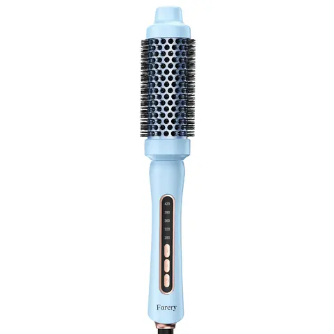 Farery 1.5 in Thermal Curling Iron Brush - Hair Styling Tool, Adjustable Temp, Dual Voltage DIY Hair Styler, Frizz-Control Beauty Products, Blowout, Salon-Style 90s Volume Curler