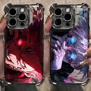 J-Jujutsu K-Kaisen G-Gojo Satoru New Plating Case For iPhone 17 Air 16 15 14 13 12 11 Pro Max Plus Samsung S26 S25 S24 S23 S22 Plus Ultra Shockproof Anti-Fall Armor Gift