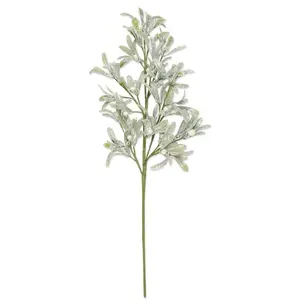 24 inch glittered mistletoe stem with white berries