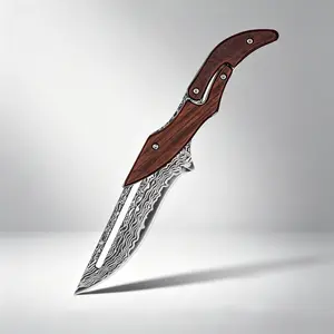 Unique Damascus Steel Folding Knife - Manual Mechanical EDC Pocket Knife,Outdoor Picnic Portable Fruit Knife,Multi-Functional Knife,Peeler Knife,Fruit Multi-Purpose Knife