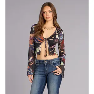 Flutter Feels Butterfly Crop Top