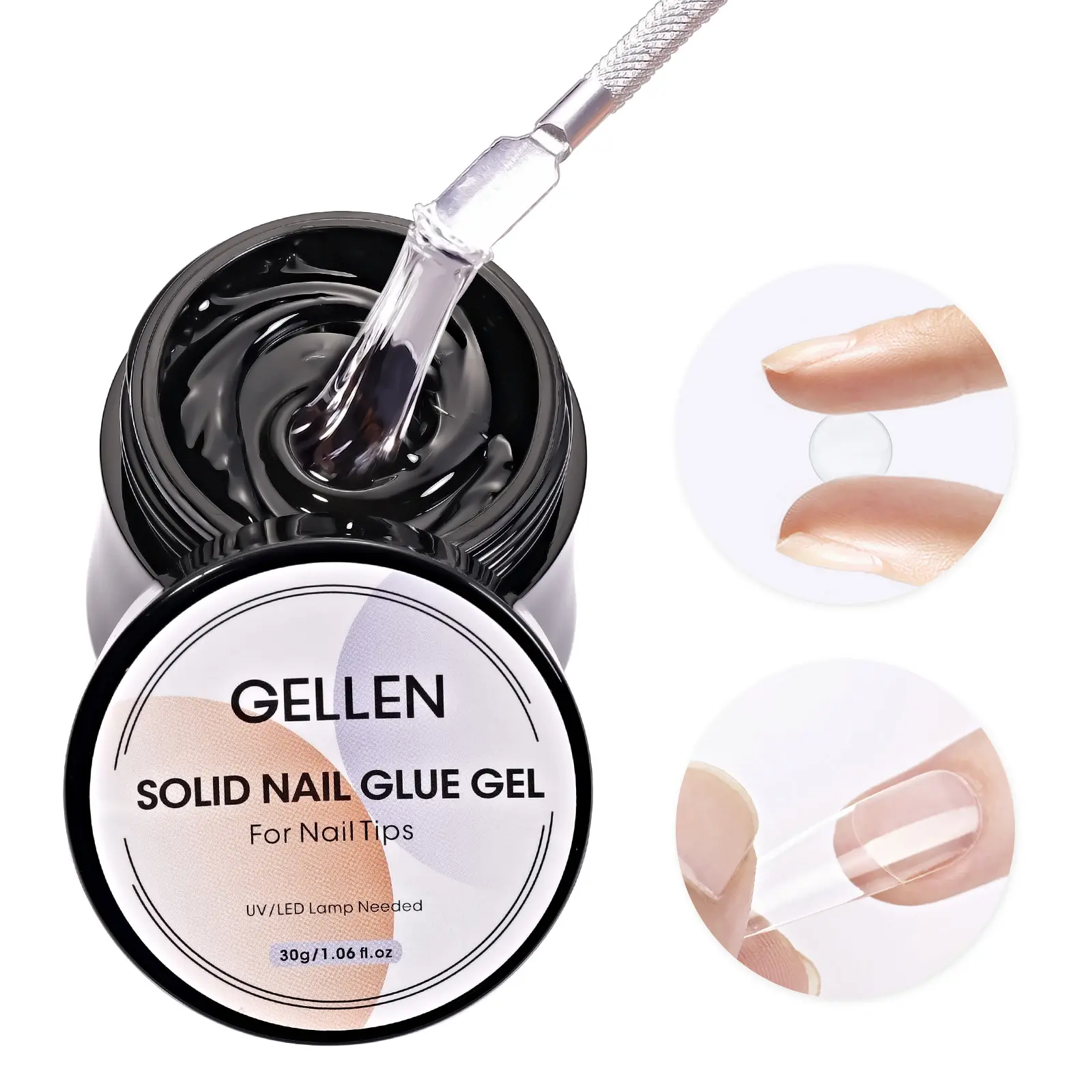 Gellen Solid Nail Glue Gel – Solid Nail Glue Adhesive for Press On Nail & Acrylic Nail Tips, 15g – No Mess