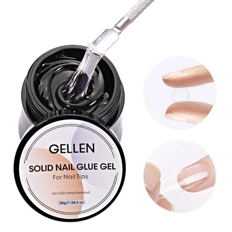 Gellen Upgrade Pro Nail Glue Gel – Solid Nail Glue Adhesive for Press On Nail & Acrylic Nail Tips, 15g – No Mess