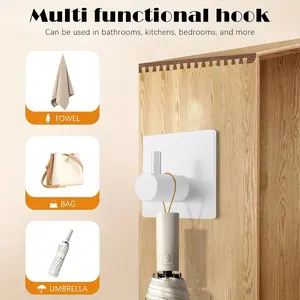 Stainless Steel Modern Wall Hook, Strong Adhesive, Easy Installation Kitchen Bathroom Shower Robe Storage Rack, Fashionable Wall-Mount Design
