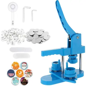 Button Maker Machine, 25mm (1 Inch) Pin Maker Kit Style, Complete Button Set with 200 Sets of Button Supplies & Circle, for, Activities, Market Booths