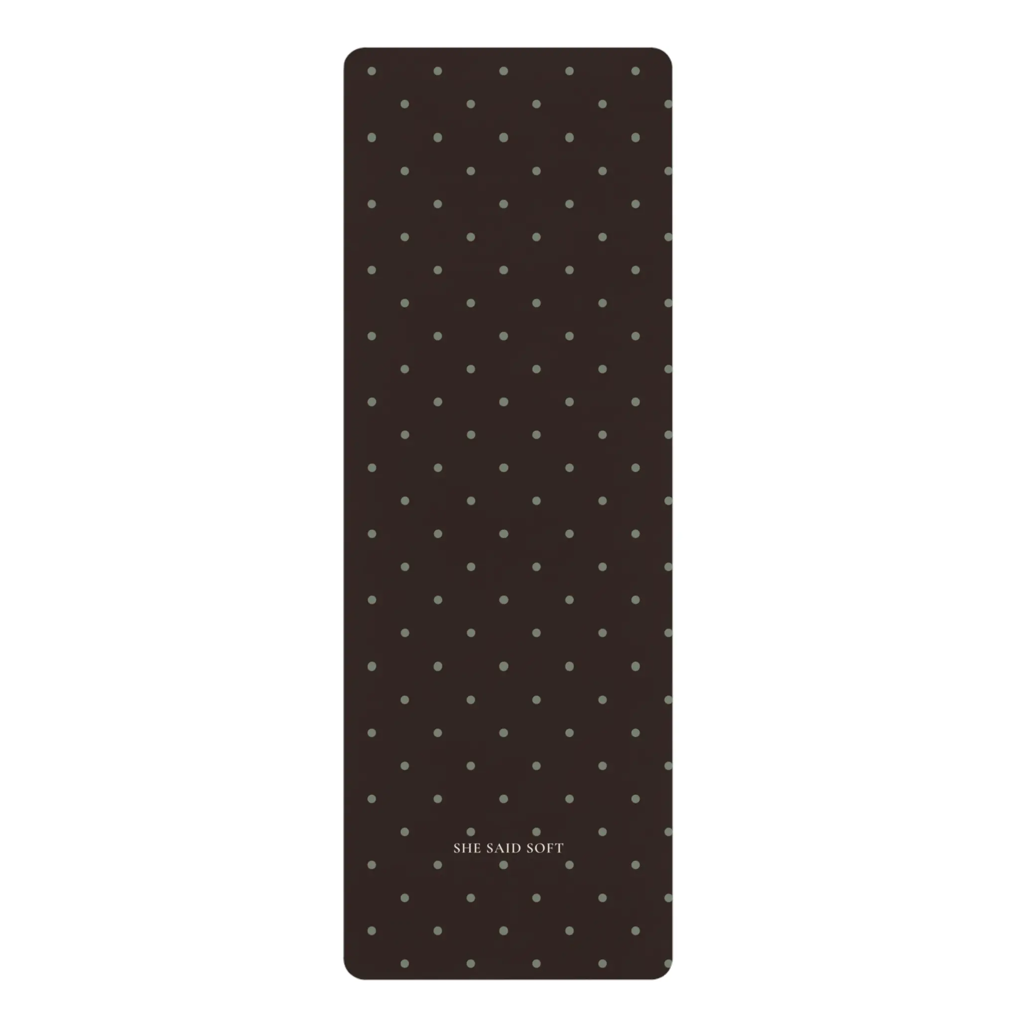 Polka Dot 'She Said S***' Rubber Yoga Mat | Dark Brown Dots