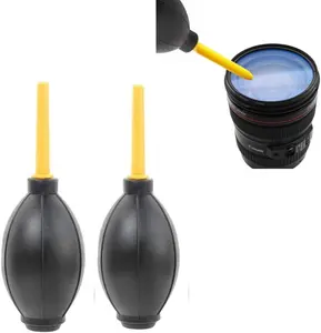 2-Pack Non-Toxic Rubber Squeeze Air Blower - Touch-Free Dust Cleaner for Cameras, Lenses, Electronics - Camera Lens & Sensor Care Compressed Air Tool
