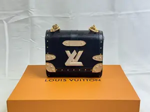 Pre-owned Louis Vuitton leather Crossbody Bags Mini Twist Crystal Embellished Black Bag
