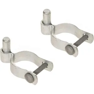 2 Pack Chain Link Fence Frame Gate Post Male Hinge with Bolts and Nuts (2-3/8 Inch)