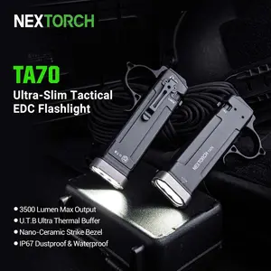 NEXTORCH TA70 Ultra-Slim Tactical EDC Flashlight | 3500 Lumens | IP67 Waterproof | 220m Beam Distance