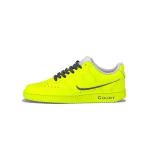 Nike Court Vision 1 Low Women's Sneakers: Fluorescent Yellow, Slip-Resistant, Low-Top Design Trending Shoes, House White Official Shoes to Get / Maison Mihara