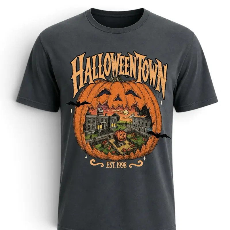 Comfort Colors Graphite Halloween Town Graphic Tee