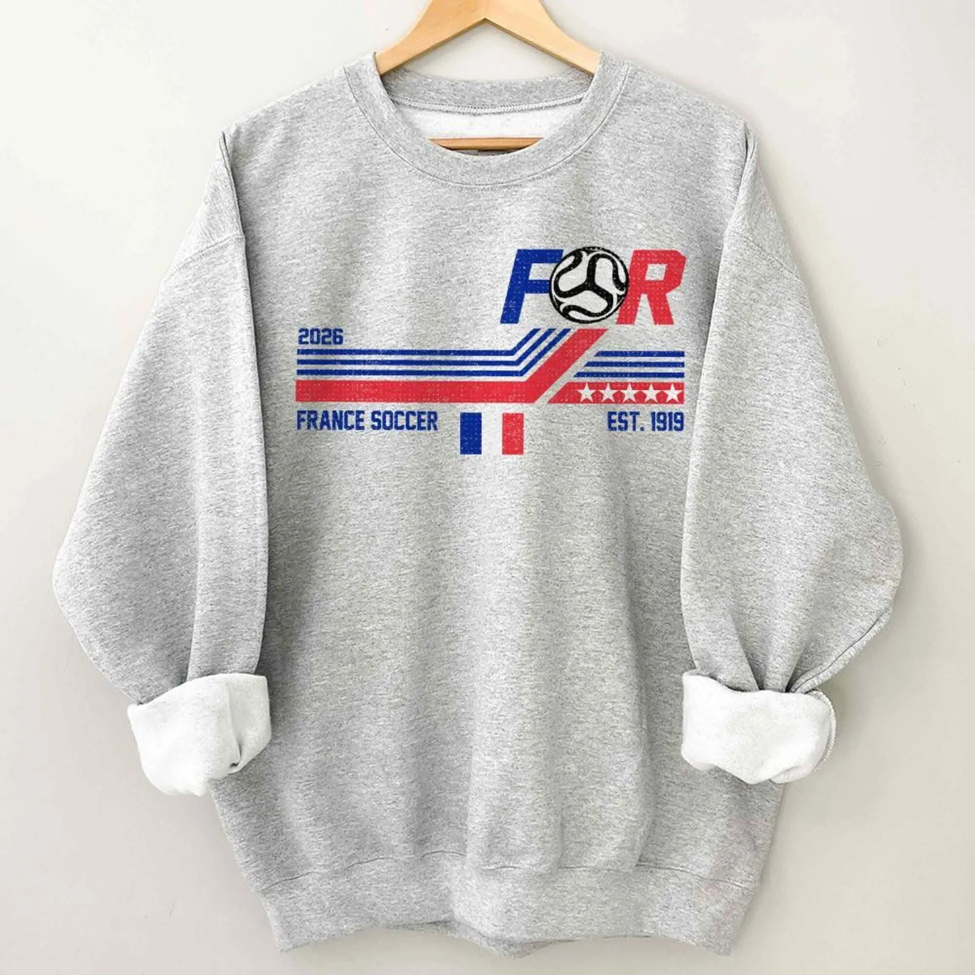 Vintage France Soccer Sweatshirt, 90s Flag Team, Gift For Fans
