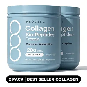 NeoCell Collagen Bio-Peptides Powder 2-Pack (20oz Each) - Grassfed Healthcare Protein Supplement with 18 Essential Amino Acids