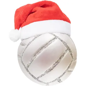 3.15” Christmas Volleyball Ornament Glass Blown Christmas Ball Ornaments for 2026 Christmas Tree Decoration - Christmas Ball Ornaments Volleyball Gifts for Xmas Holiday Party Tree Decoration