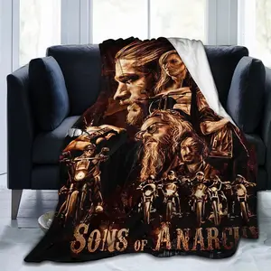 Sons of Anarchy TV series-inspired design, ultra-soft flannel blanket - suitable for all seasons, perfect for sofas, camping, and office décor. festive decoration warm breathable ideal decorative gift