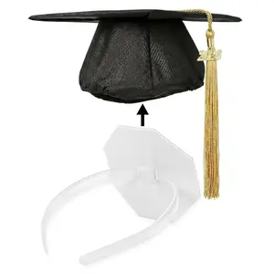 2026 Graduation Cap Headband Insert, Holder Clip Secures Grad Cap for Students, Grad Hat Hair Bands Holder Insert Companion, Hat Accessories for Graduates Anti-Fall Headbands (Clear 1pcs)