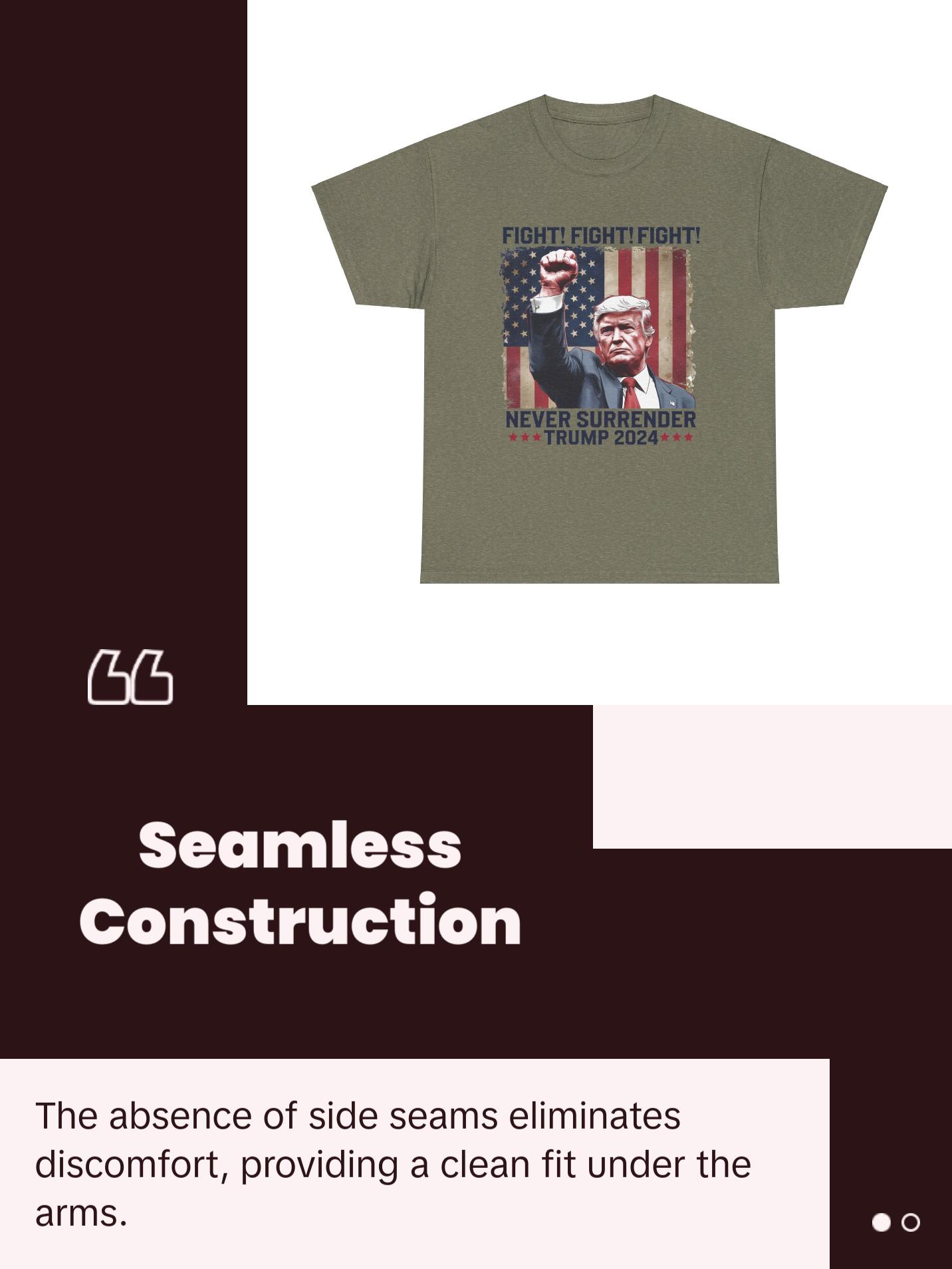 Never Surrender Trump - Unisex Heavy Cotton Tee