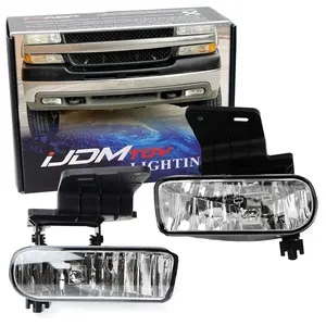 iJDMTOY Clear Lens Fog Lights Foglamp Kit with 880 Halogen Bulbs w/Mounting Brackets For Chevrolet 1999-02 Silverado 1500, 2000-02 2500, 2000-05 Suburban & 2000-04 Tahoe, etc