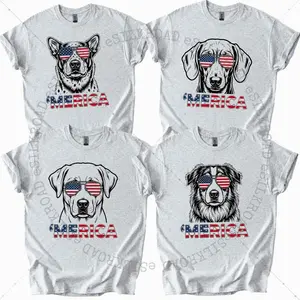 Gildan 50+ Dog Funny 4th of July Shirt, Merica Golden Retriever Shirt, 4th of July Australian Shepherd Dog Shirt, Black Labrador Mom Gift, Patriotic Dog Tee, Maltese Lover Shirt, 4th of July Gift, 4th of July Shirt, 4th of July Dog, Ash Grey Color N27