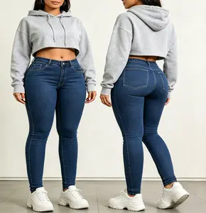 Mid Rise Tummy Control Jeans Women's High Rise Unforgettable Skinny Jean Mid Rise Stretch Slim Tight Denim Pants with Super Stretchy Material for Perfect Curve Fit - Spandex