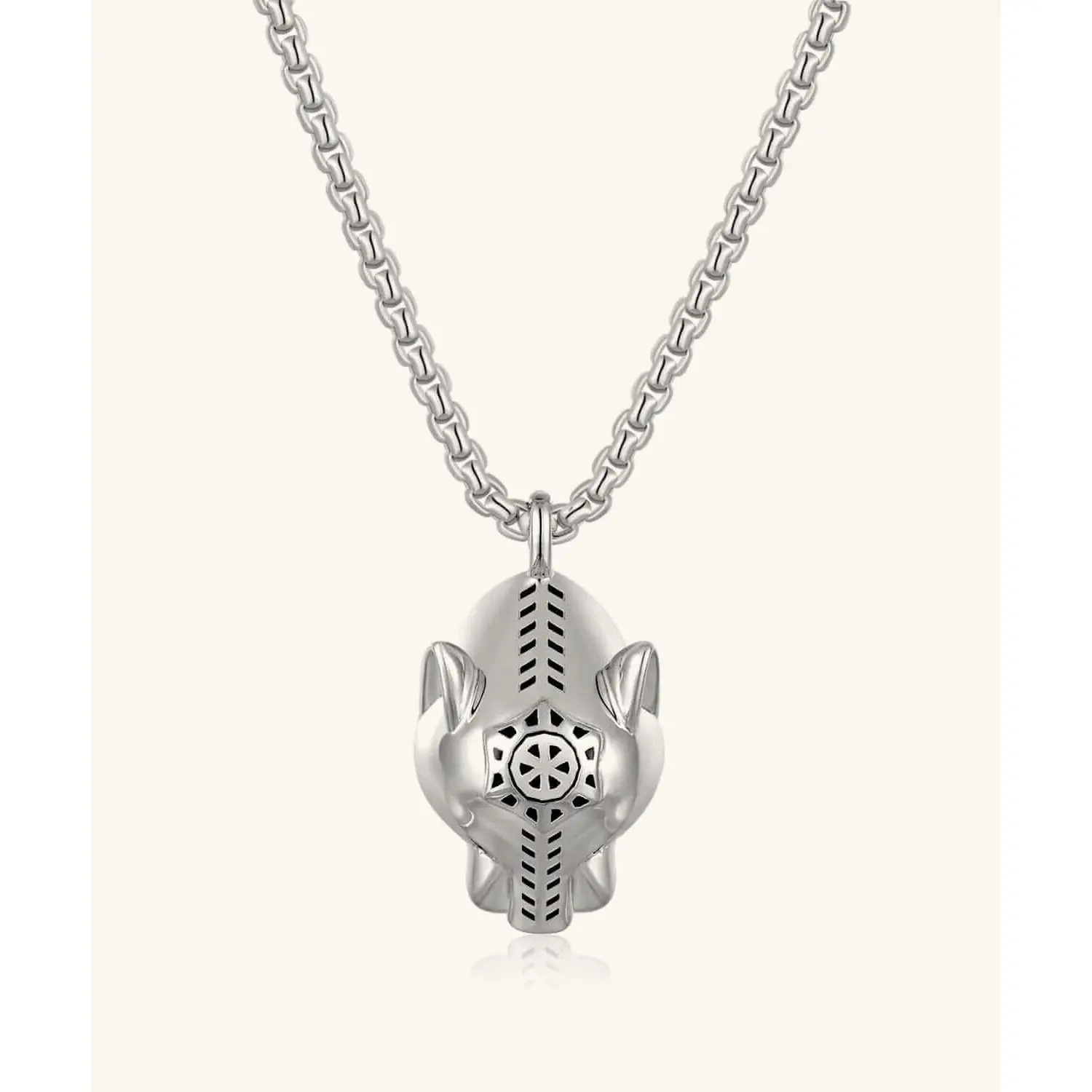 24K White Gold Panther Pendant