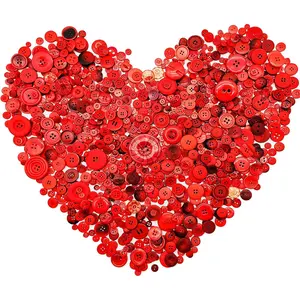 600-700Pcs Red Buttons for Crafts Bulk Assoted Size Red Craft Button for Crafting Art Christmas DIY Sewing