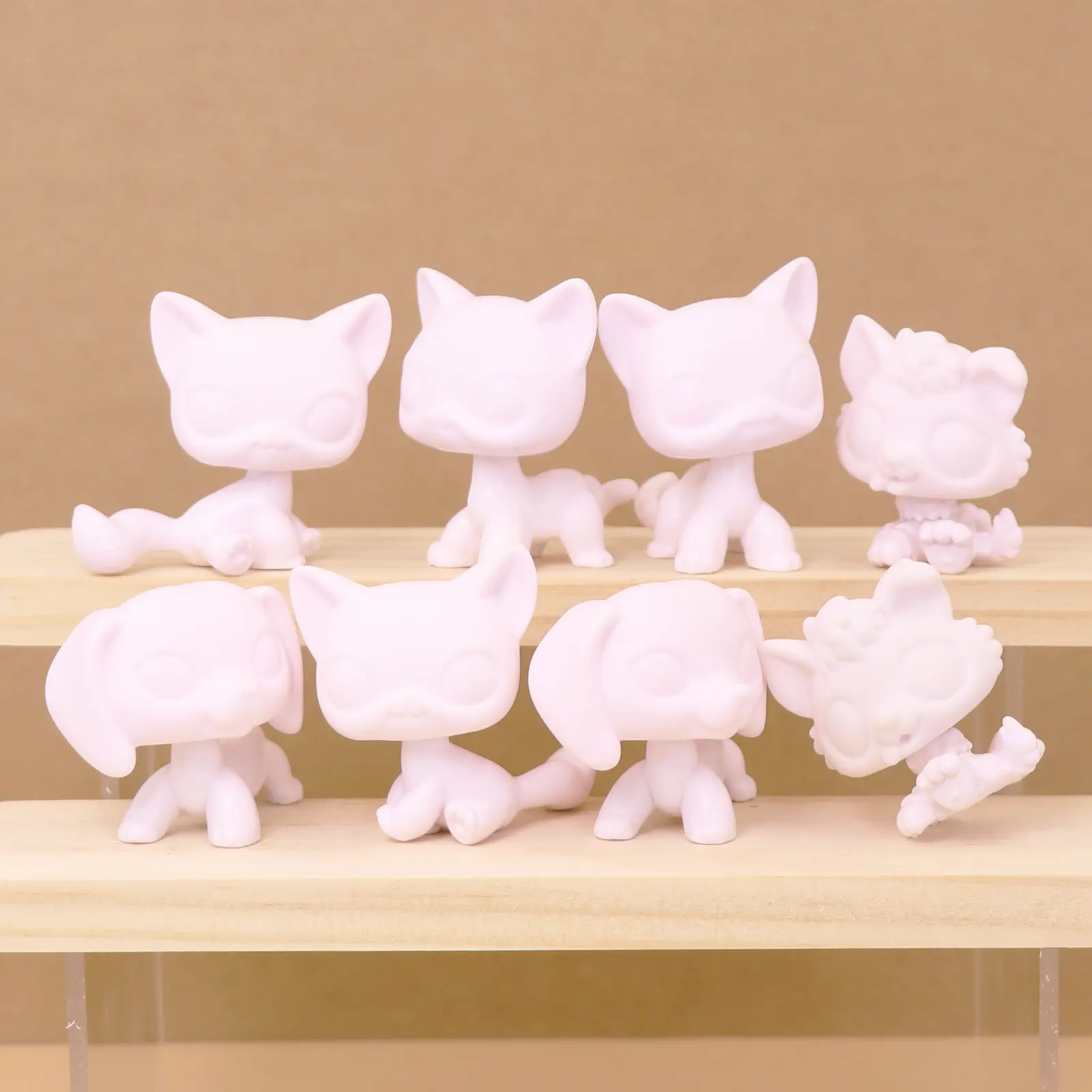 8 Pack Blank DIY Painting Animal Figurines, Unpainted White Mini Cartoon Cat & Dog Statues, Custom Hand Paint Blank Pet Figures Craft Kit, Art DIY Toy Supplies, Creative Gift for Kids Boys Girls Birthday Party Favor